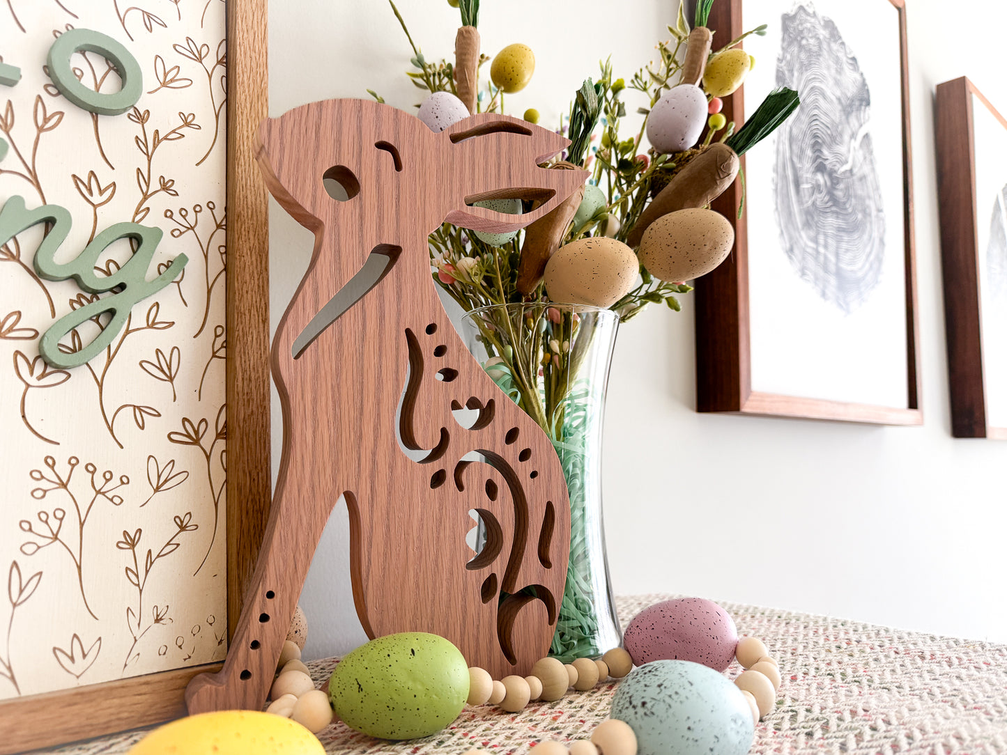 Nordic Rabbit – 3D Rabbit Wood Art – Easter Bunny – Spring Decor – Easter Decor – Spring Wood Decor – Scandinavian Rabbit – Swedish Rabbit