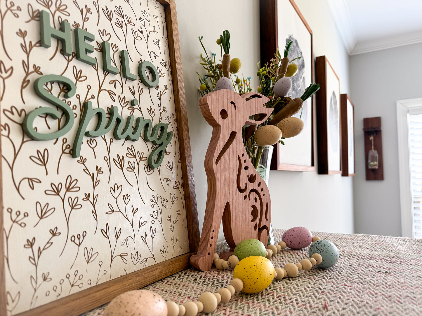 Nordic Rabbit – 3D Rabbit Wood Art – Easter Bunny – Spring Decor – Easter Decor – Spring Wood Decor – Scandinavian Rabbit – Swedish Rabbit