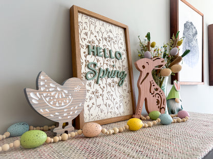 Hello Spring Wood Sign – Spring Wall Art – Easter Home Decor – Spring Decor – Hello Spring Wall Art – Easter Wood Sign – Spring Sign