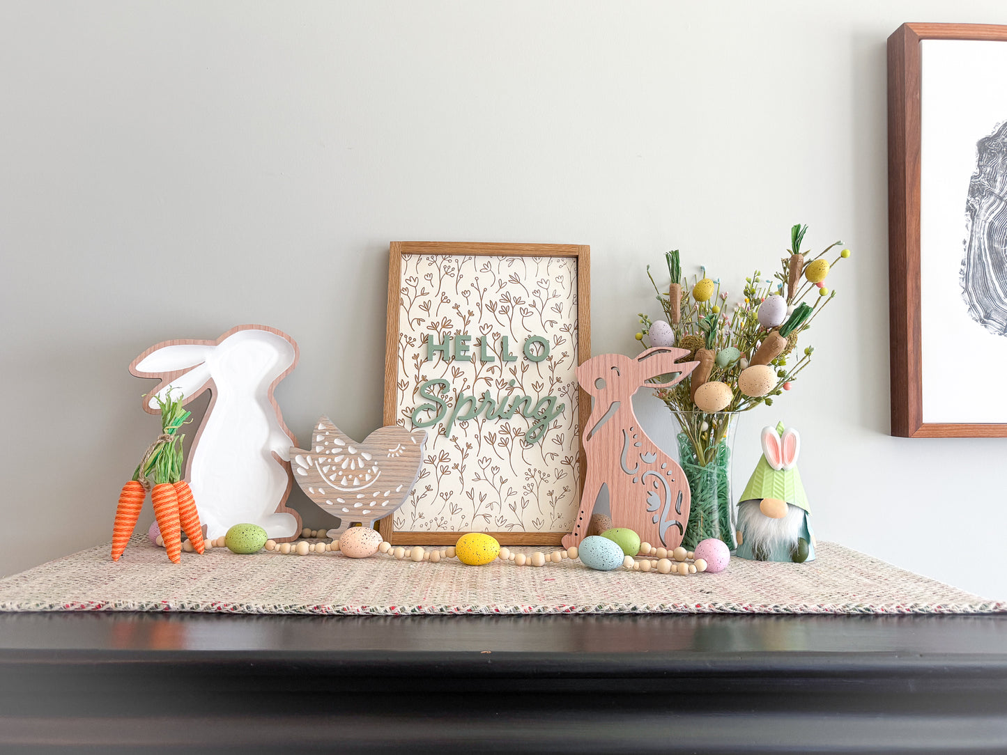 Hello Spring Wood Sign – Spring Wall Art – Easter Home Decor – Spring Decor – Hello Spring Wall Art – Easter Wood Sign – Spring Sign