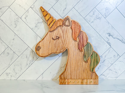 Unicorn Jewelry Holder – Unicorn Necklace Holder with Gold Hooks – Unicorn Wall Art – Jewelry Organizer – Unicorn Wall Decor – Unicorn Shelf