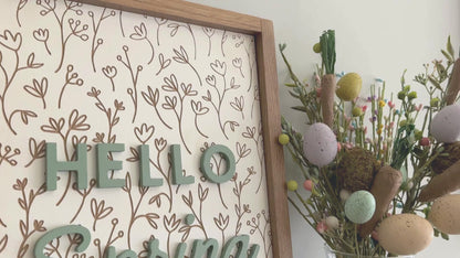 Hello Spring Wood Sign – Spring Wall Art – Easter Home Decor – Spring Decor – Hello Spring Wall Art – Easter Wood Sign – Spring Sign