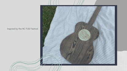 North Carolina-Inspired Wood Art Guitar