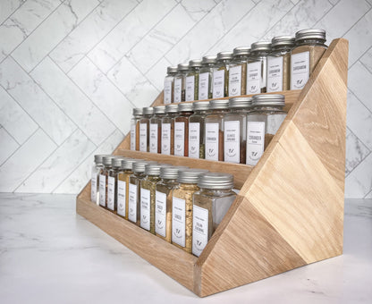 Wood Spice Rack – Spice Storage – Spice Shelf – Spice Jar Organization
