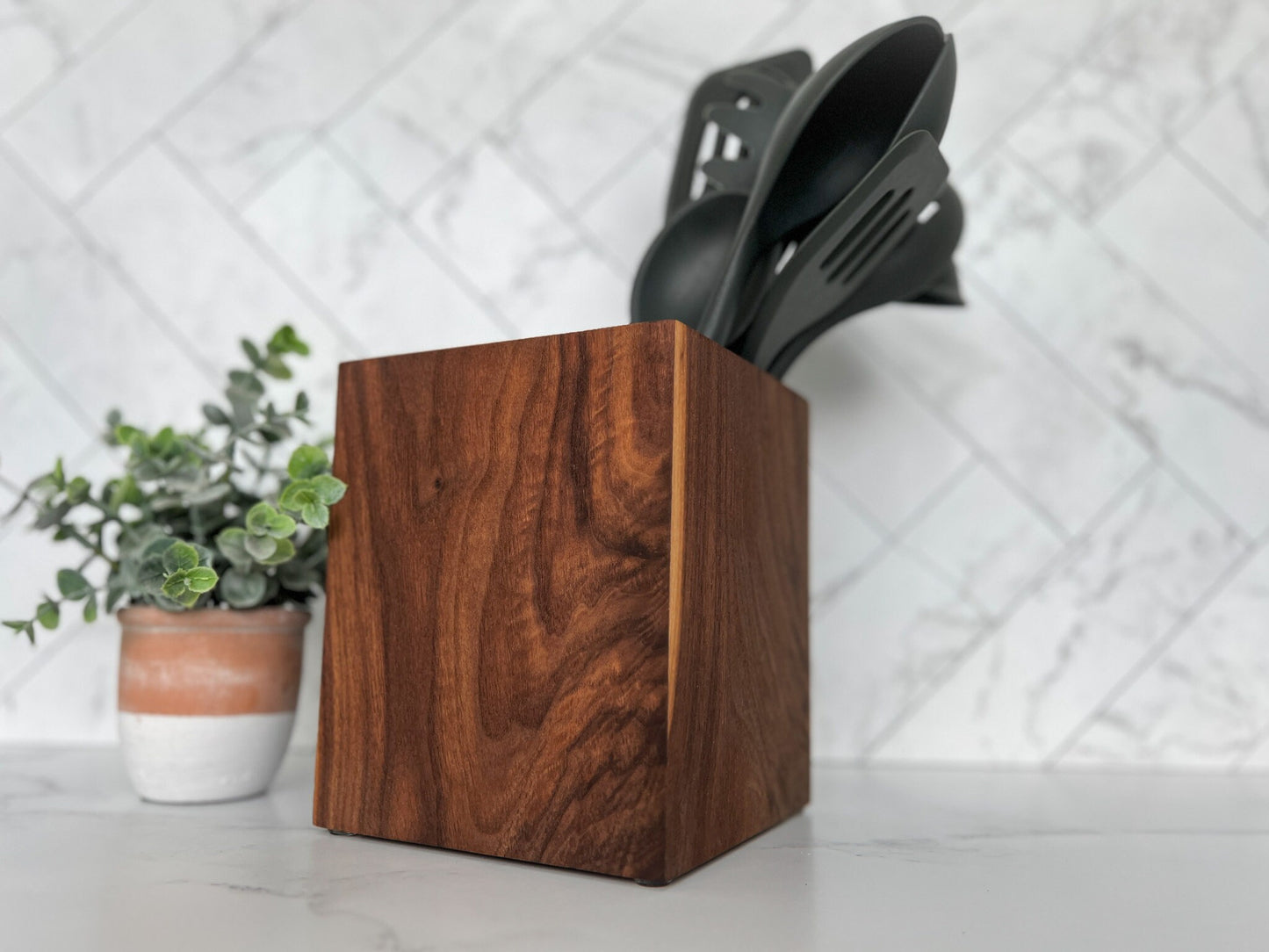 Wood Utensil Holder – Many Color Options – Utensil Storage – Cooking Utensil Storage – Utensil Organization – Kitchen Organization