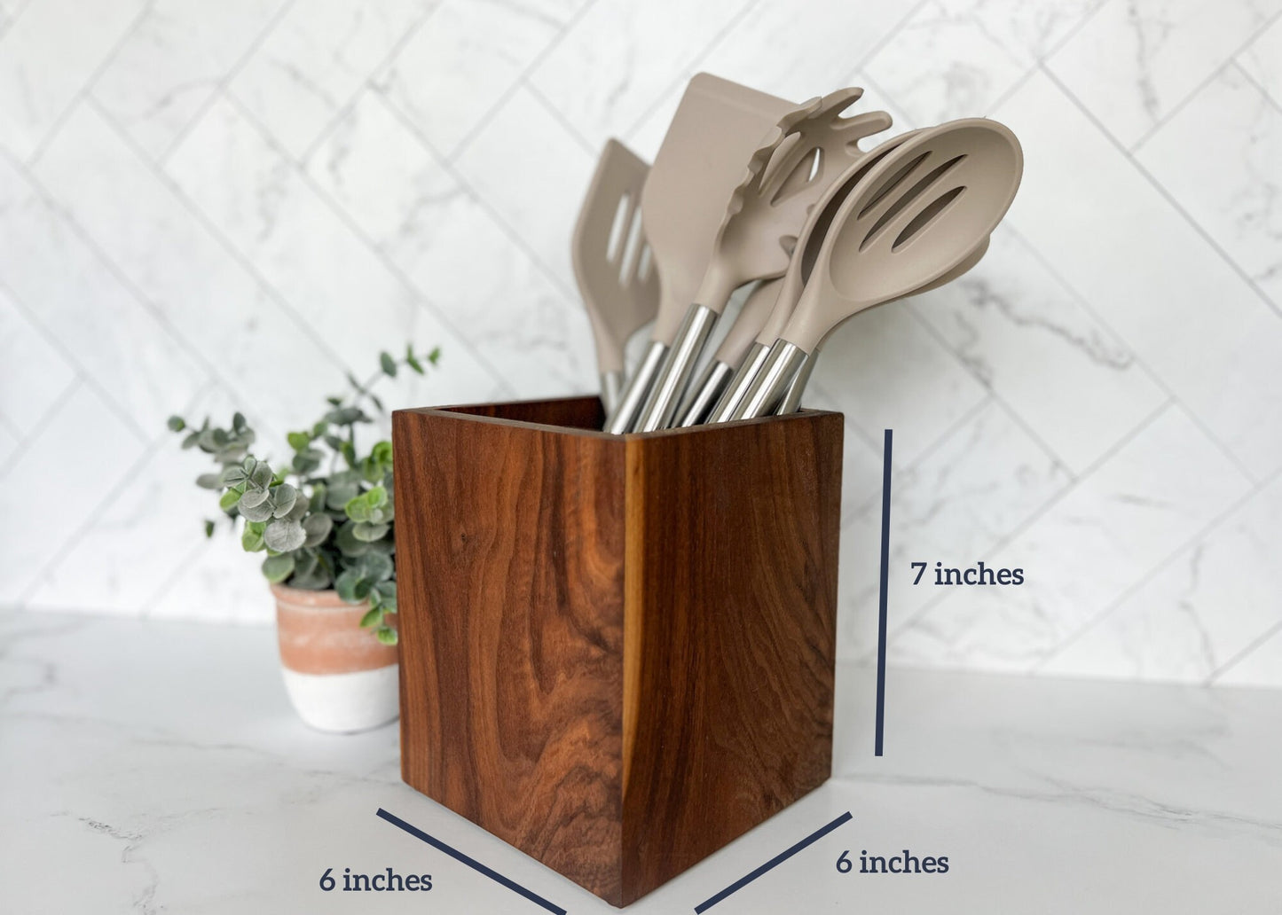 Wood Utensil Holder – Many Color Options – Utensil Storage – Cooking Utensil Storage – Utensil Organization – Kitchen Organization