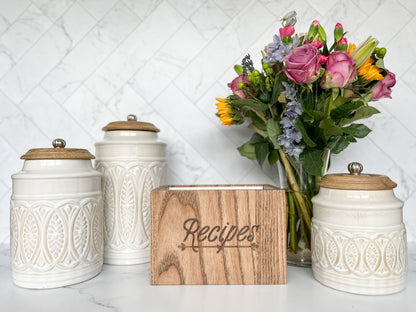 Wood Recipe Box – 55 Color Options – Recipe Storage – Recipe Organization – Kitchen Organization – Holds 4x6 or 5x7 Recipe Cards