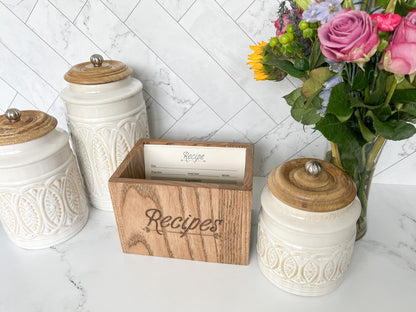 Wood Recipe Box – 55 Color Options – Recipe Storage – Recipe Organization – Kitchen Organization – Holds 4x6 or 5x7 Recipe Cards