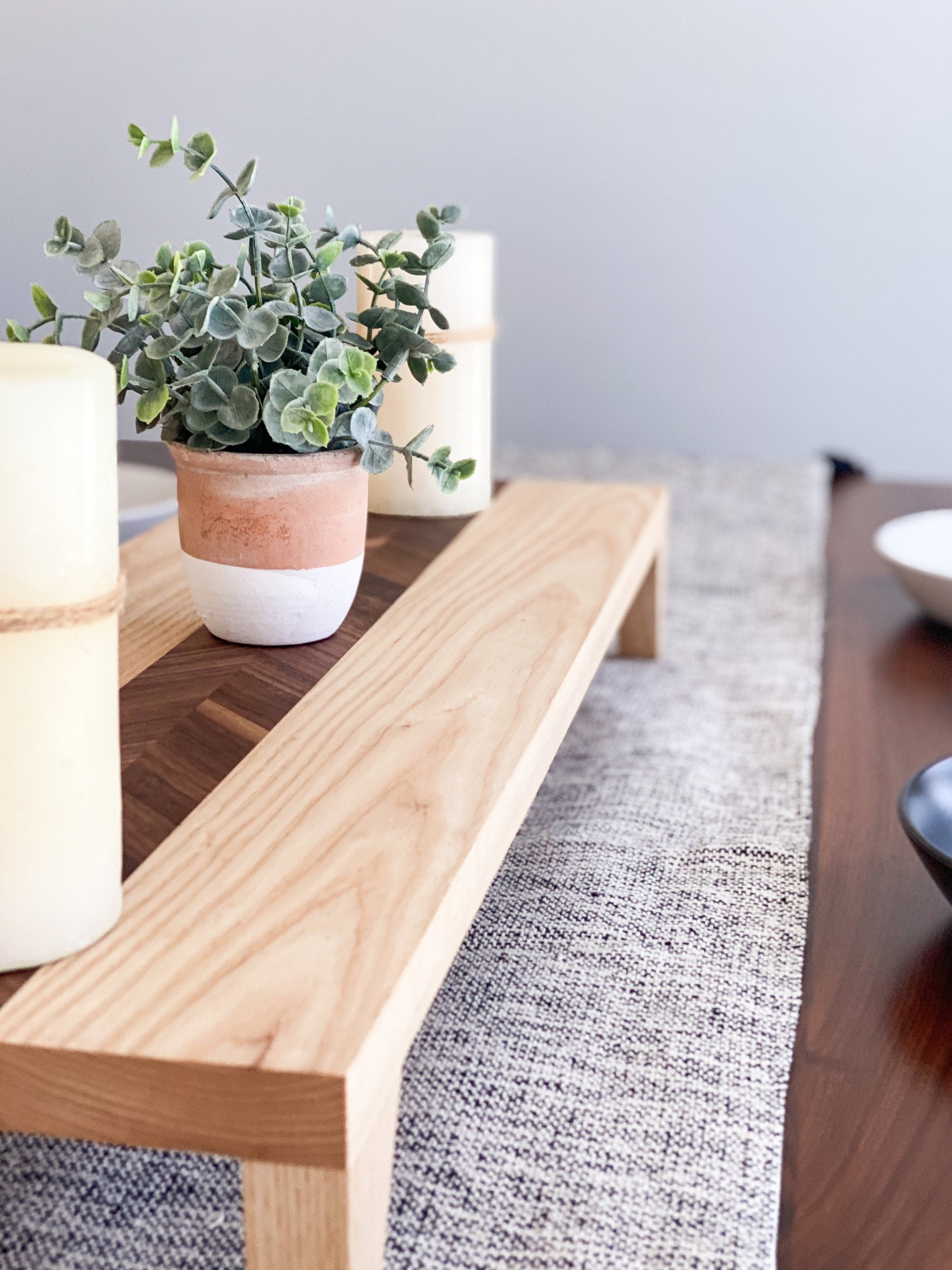 Ivory Tabletop Riser Chevron Wood Table Riser – Many Color Options – Serve Stand – Plant St ...
