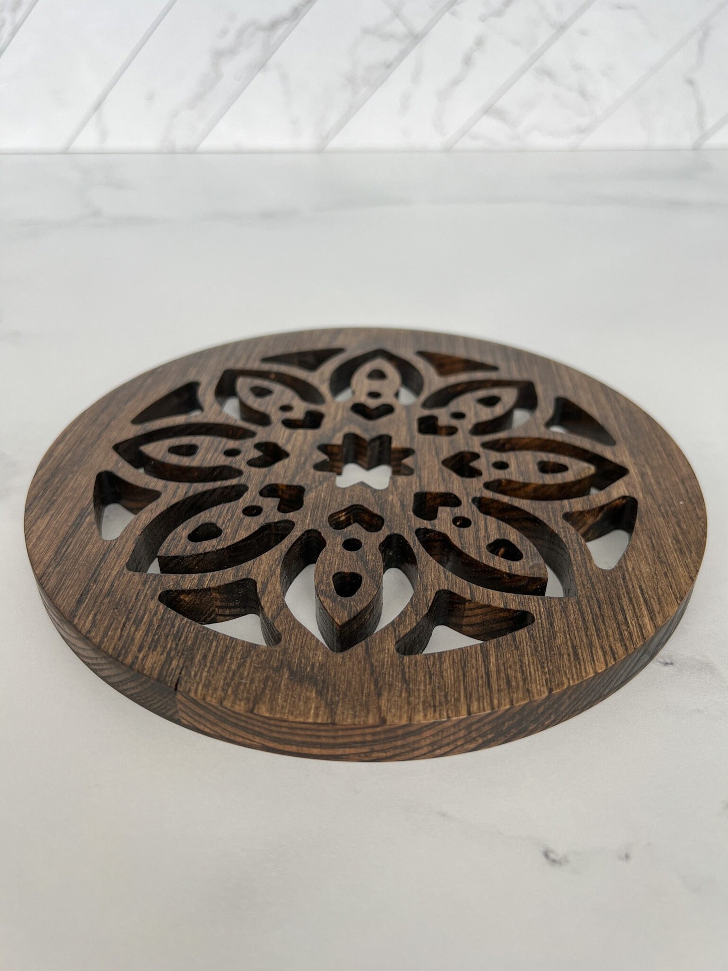 Flower Cutout Wooden Trivet, Serving Tray, Wood Trivet for Dining Table, Dining Accessories, Wood Gifts, Hot Tray, Pot Holder