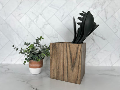 Wood Utensil Holder – Many Color Options – Utensil Storage – Cooking Utensil Storage – Utensil Organization – Kitchen Organization