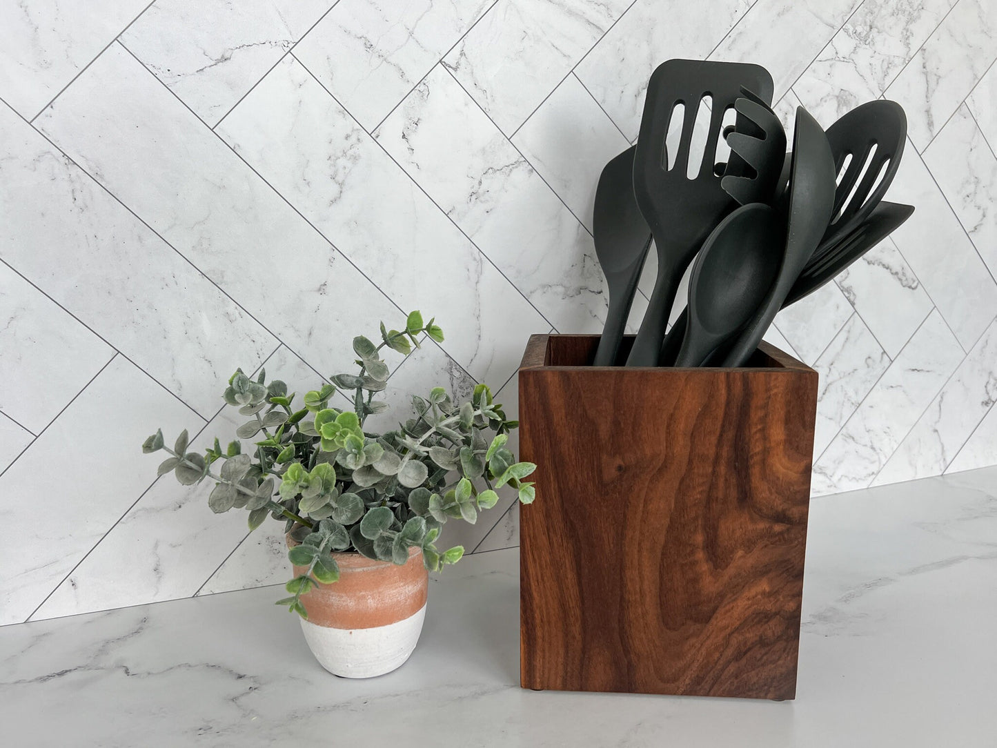 Wood Utensil Holder – Many Color Options – Utensil Storage – Cooking Utensil Storage – Utensil Organization – Kitchen Organization