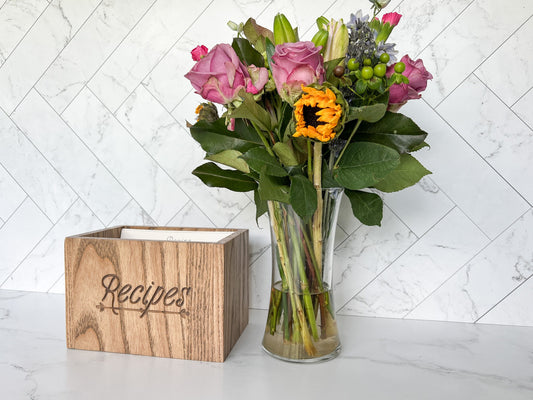Wood Recipe Box – 55 Color Options – Recipe Storage – Recipe Organization – Kitchen Organization – Holds 4x6 or 5x7 Recipe Cards