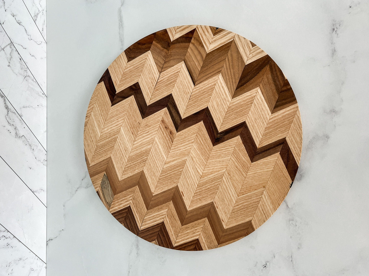 Chevron Wood Table Centerpiece – Serve Stand – Plant Stand – Kitchen Table Decor – Wood Riser – Chevron Wood Tray – Decorative Wood Platter