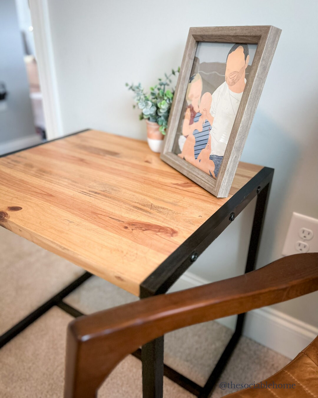 Rustic Hardwood Side Table – Many Colors – Modern Wood End Table – Living Room Furniture – Wood Table w/ Wood Legs – Solid Wood Side Table