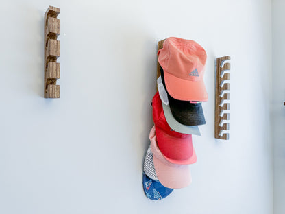 Deluxe Wood Hat Rack – Variety of Sizes – 5 Wood Types – 55+ Color Options – Hat Storage – Hat Organization